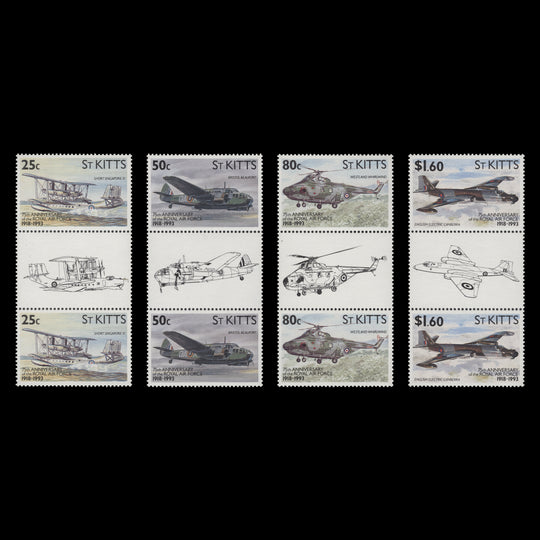 Saint Kitts 1993 (MNH) Royal Air Force Anniversary gutter pairs