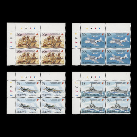 Saint Kitts 1995 (MNH) End of WWII Anniversary plate blocks