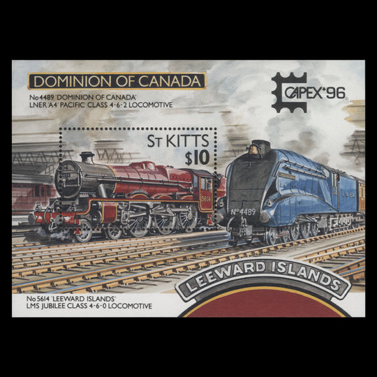Saint Kitts 1996 (MNH) $10 Stamp Exhibition, Toronto miniature sheet
