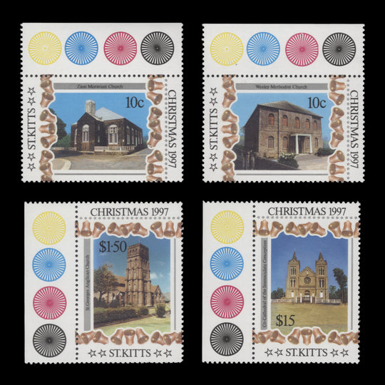 Saint Kitts 1997 (MNH) Christmas/Churches set