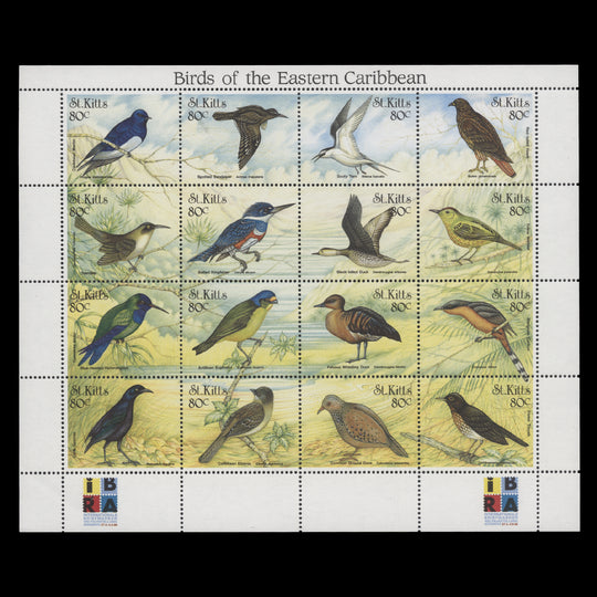 Saint Kitts 1999 (MNH) Eastern Caribbean Birds sheetlet