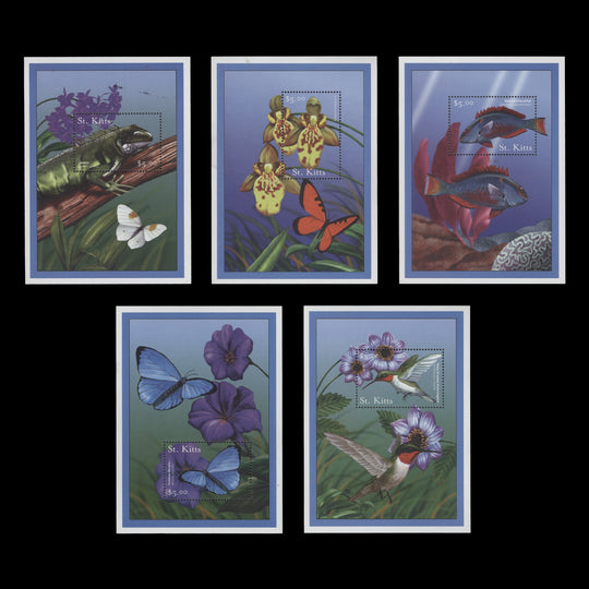 Saint Kitts 2001 (MNH) Caribbean Flora & Fauna miniature sheets