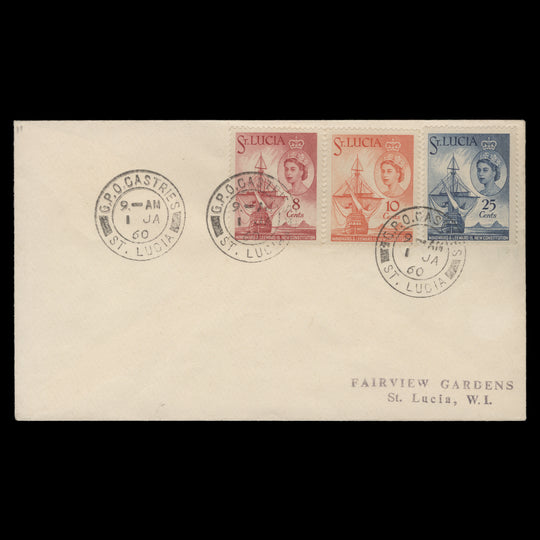 Saint Lucia 1960 New Constitution first day cover, CASTRIES