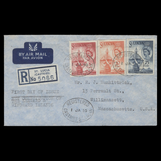 Saint Lucia 1960 New Constitution first day cover, CASTRIES