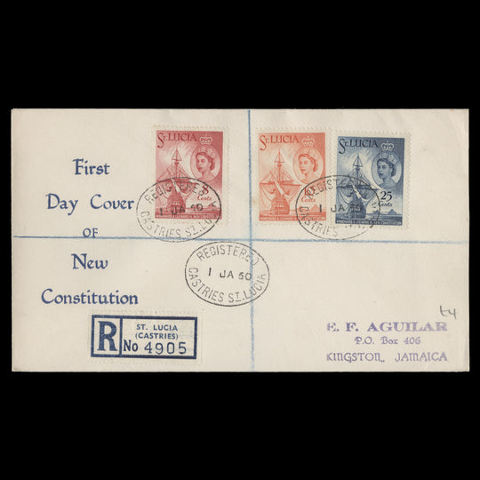 Saint Lucia 1960 New Constitution first day cover, CASTRIES