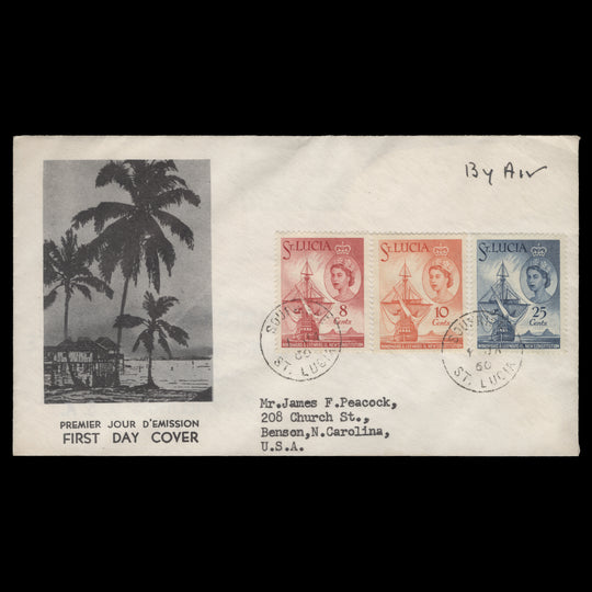 Saint Lucia 1960 New Constitution first day cover, SOUFRIERE