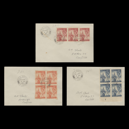 Saint Lucia 1960 New Constitution first day covers, CASTRIES