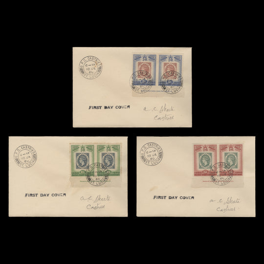 Saint Lucia 1960 Stamp Centenary first day covers, CASTRIES