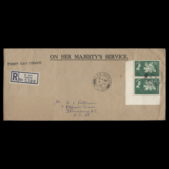 Saint Lucia 1963 Freedom From Hunger first day cover, CASTRIES