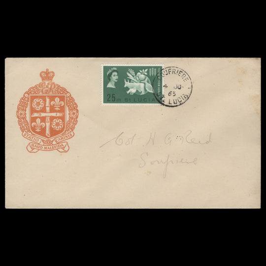 Saint Lucia 1963 Freedom From Hunger first day cover, SOUFRIERE