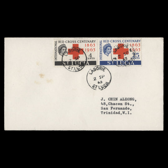 Saint Lucia 1963 Red Cross Centenary first day cover, LABORIE