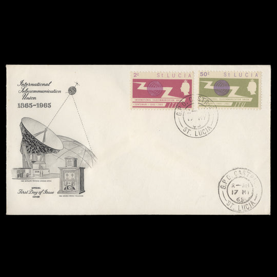 Saint Lucia 1965 ITU Centenary first day cover, CASTRIES
