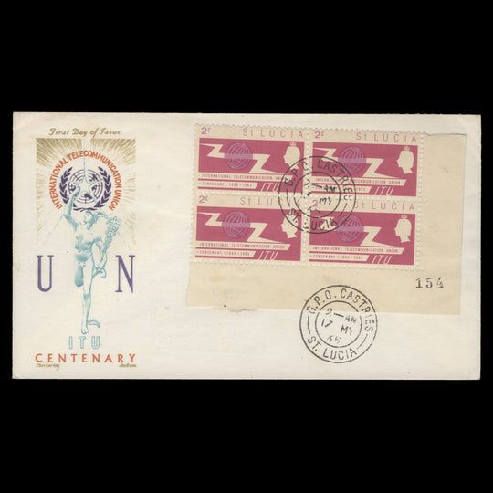 Saint Lucia 1965 ITU Centenary first day cover, CASTRIES