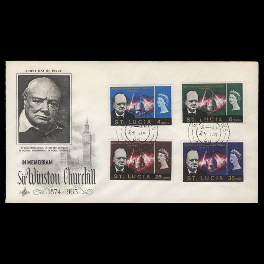 Saint Lucia 1966 Churchill Commemoration first day cover, CASTRIES