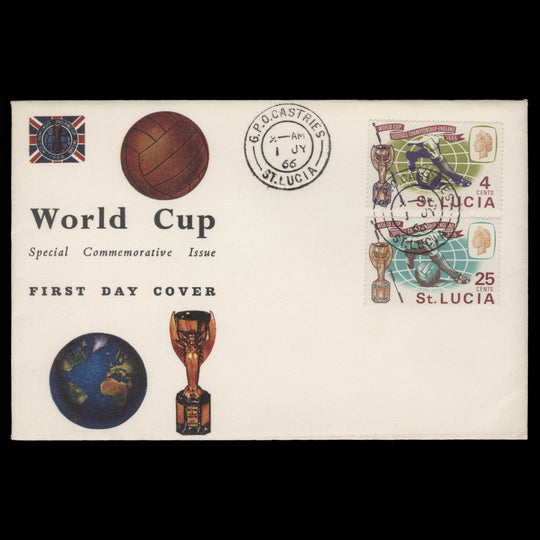 Saint Lucia 1966 World Cup Football first day cover, CASTRIES