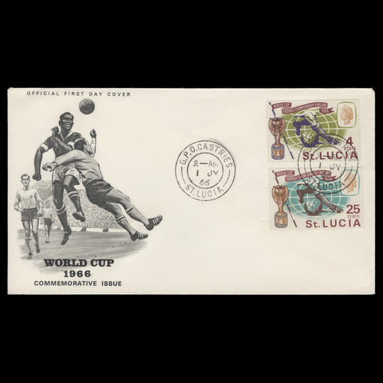 Saint Lucia 1966 World Cup Football first day cover, CASTRIES
