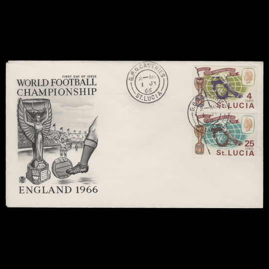 Saint Lucia 1966 World Cup Football first day cover, CASTRIES