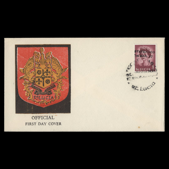 Saint Lucia 1967 Statehood first day cover, CASTRIES