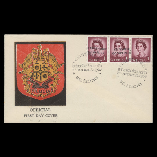 Saint Lucia 1967 Statehood first day cover, CASTRIES
