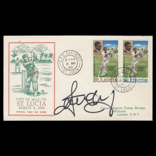 Saint Lucia 1968 MCC Tour of West Indies first day cover signed by Ian Harvey