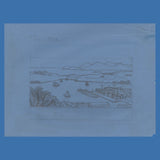 Saint Lucia 1970 Castries Harbour pencil essay by Sylvia and Michael Goaman