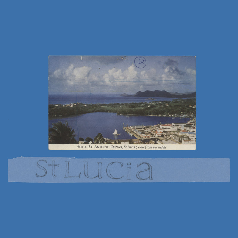 Saint Lucia 1970 Castries Harbour pencil essay by Sylvia and Michael Goaman