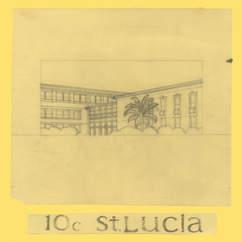 Saint Lucia 1970 House of Assembly pencil essay by Sylvia and Michael Goaman