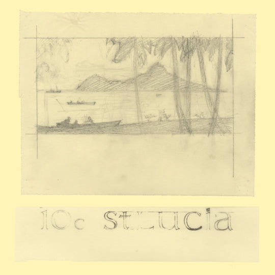 Saint Lucia 1970 Pigeon Island pencil essays by Sylvia and Michael Goaman