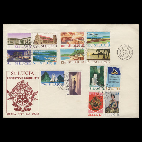 Saint Lucia 1970 Scenic Definitives first day cover, CASTRIES