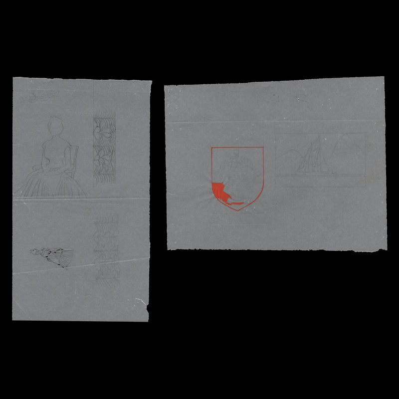 Saint Lucia 1970 Scenic Definitives preliminary sketches and designers' notes