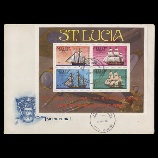 Saint Lucia 1976 American Revolution Bicentenary first day cover