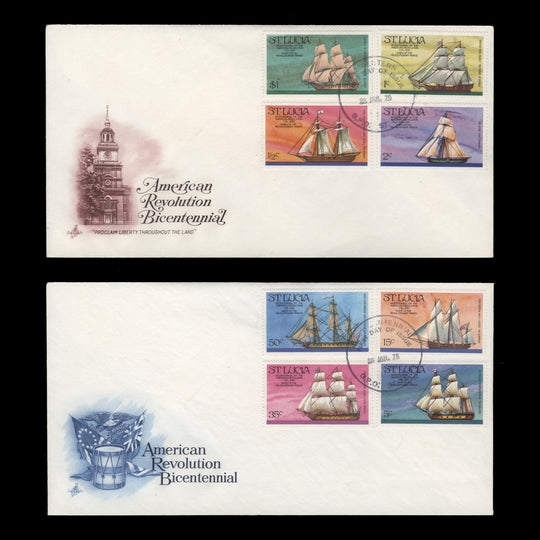 Saint Lucia 1976 American Revolution Bicentenary first day covers