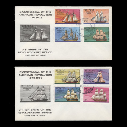 Saint Lucia 1976 American Revolution Bicentenary first day covers