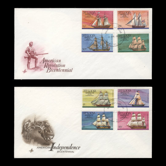 Saint Lucia 1976 American Revolution Bicentenary first day covers