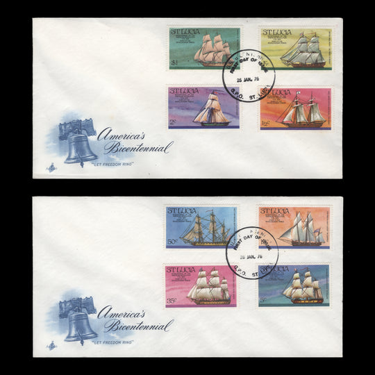 Saint Lucia 1976 American Revolution Bicentenary first day covers