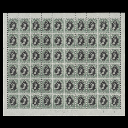 Saint Vincent 1953 (MNH) 4c Coronation plate 1–1 sheet of 60 stamps