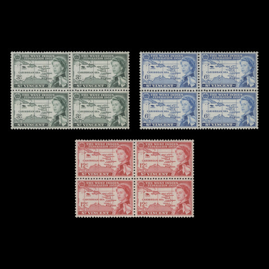Saint Vincent 1958 (MNH) West Indies Federation blocks