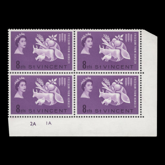 Saint Vincent 1963 (MLH) Freedom From Hunger plate block