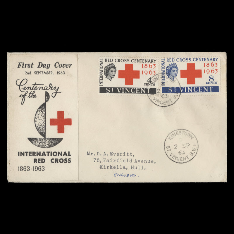 Saint Vincent 1963 Red Cross Centenary first day cover, KINGSTOWN