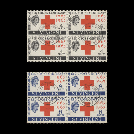 Saint Vincent 1963 (Used) Red Cross Centenary blocks