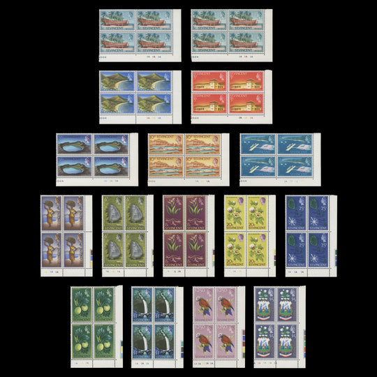 Saint Vincent 1965-67 (MNH) Definitives plate blocks