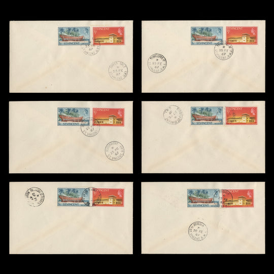 Saint Vincent 1965 Definitives covers with cancels from ARNOS VALE to UNION ISLAND