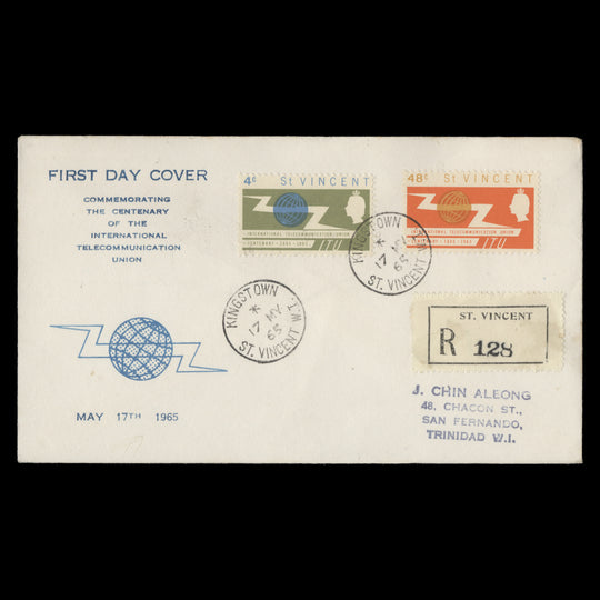 Saint Vincent 1965 ITU Centenary first day cover, KINGSTOWN