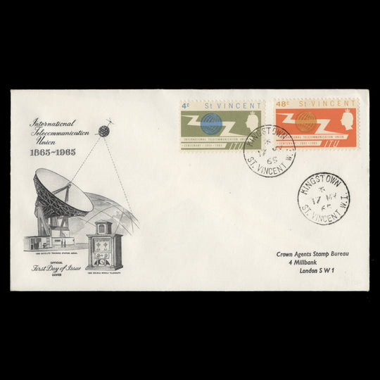 Saint Vincent 1965 ITU Centenary first day cover, KINGSTOWN