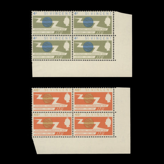 Saint Vincent 1965 (MNH) ITU Centenary blocks