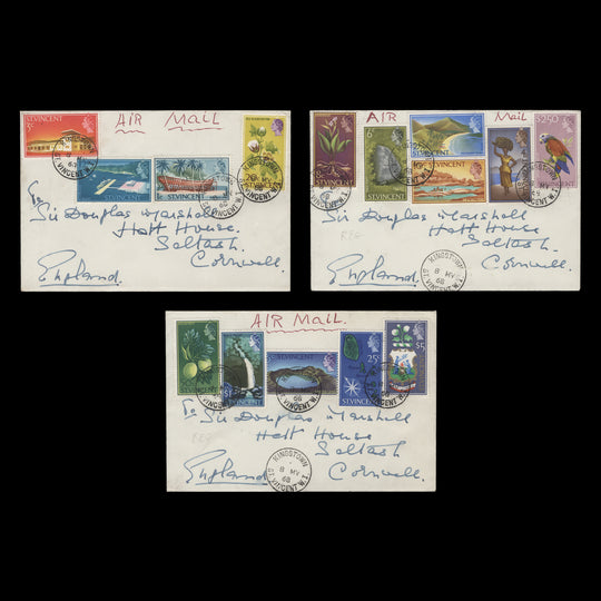 Saint Vincent 1965 (Used) Definitives covers, KINGSTOWN