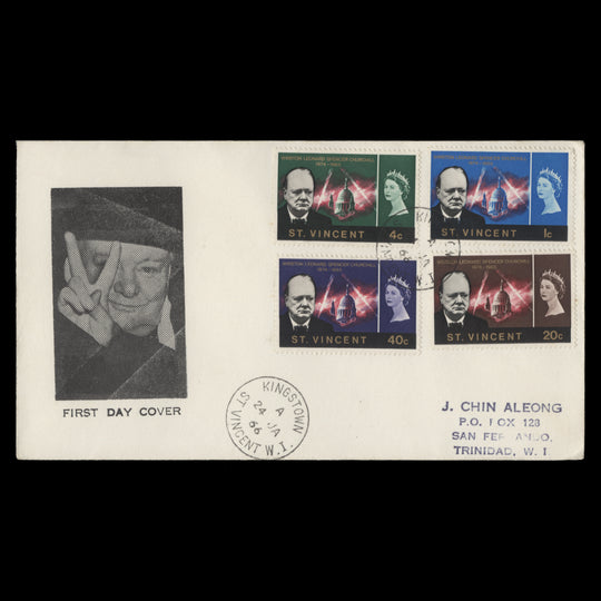 Saint Vincent 1966 Churchill Commemoration first day cover, KINGSTOWN