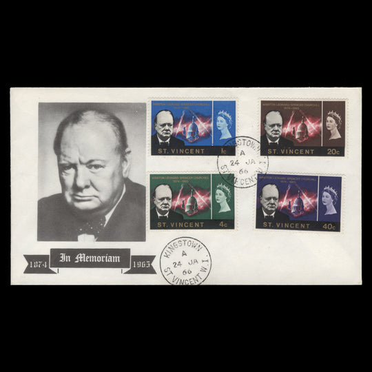 Saint Vincent 1966 Churchill Commemoration first day cover, KINGSTOWN