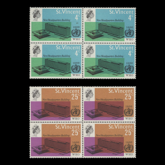 Saint Vincent 1966 (MNH) Inauguration of WHO Headquarters blocks