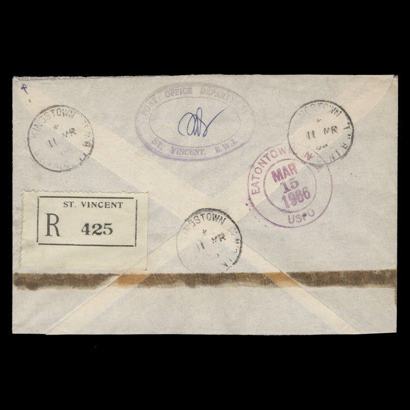 Saint Vincent 1966 Royal Visit to the Caribbean cover, KINGSTOWN